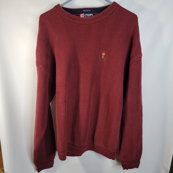Chaps Other - Mens Chaps Ralph Lauren Confab 100% Cotton Herringbone design Sweater Size Large